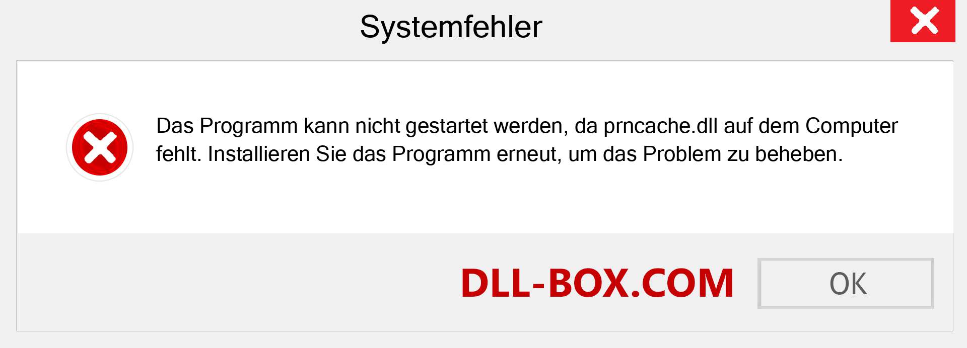 prncache.dll-Datei fehlt?. Download für Windows 7, 8, 10 - Fix prncache dll Missing Error unter Windows, Fotos, Bildern